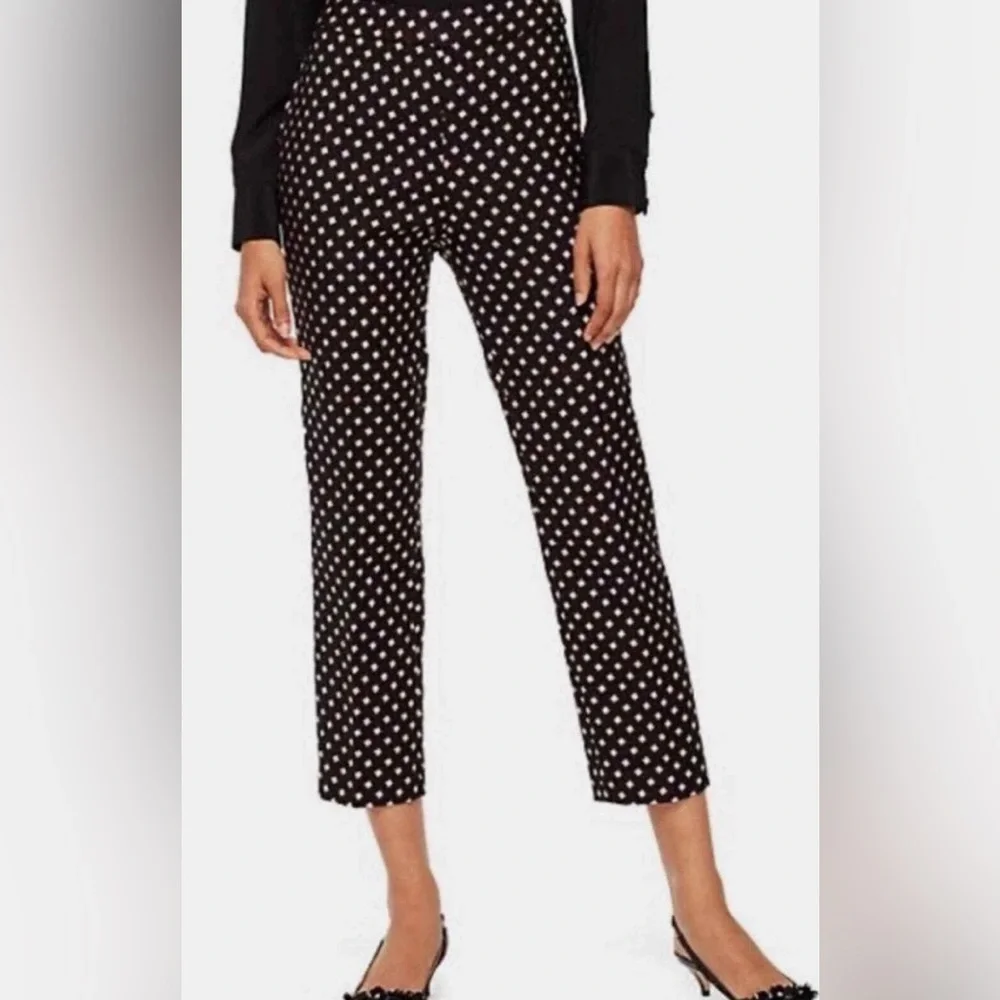 Kate Spade Diamond Cigarette Cropped Black Pants Women’s Size 6‎